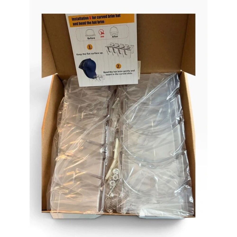 Vorceary Clear Acrylic Hat Stand Rack for Baseball Caps Closet Organizer